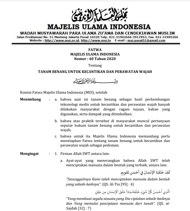 TANAM BENANG UNTUK KECANTIKAN DAN PERAWATAN WAJAH