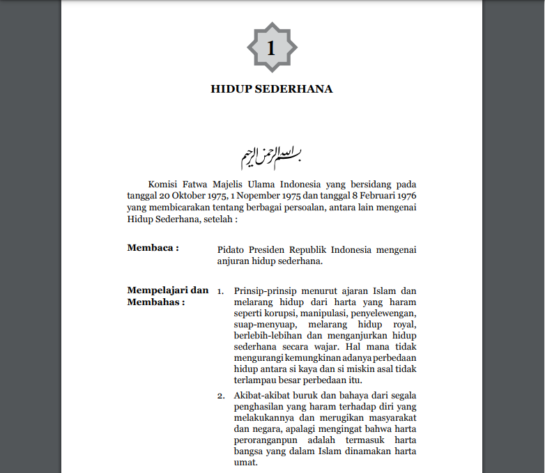 HIDUP  SEDERHANA